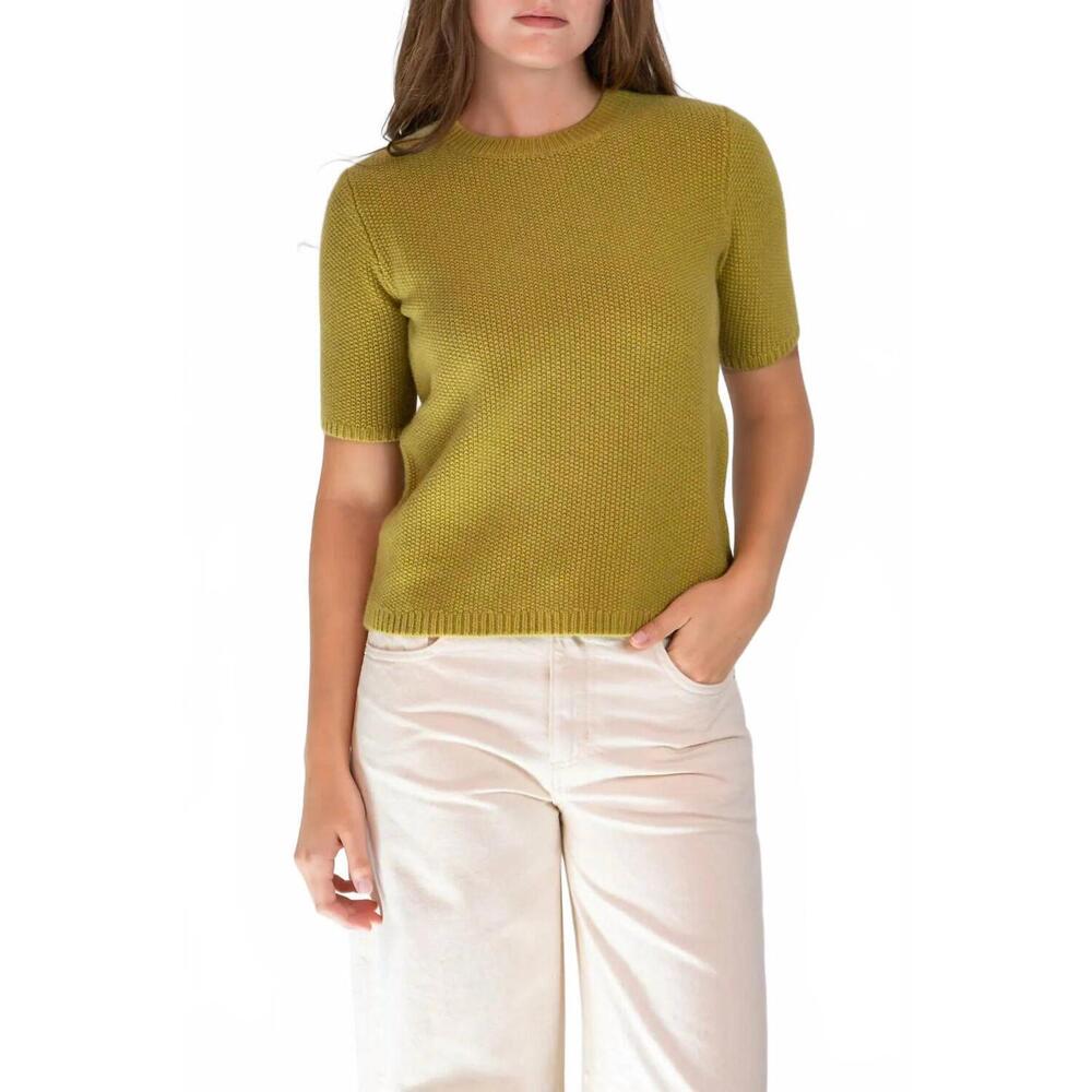 NEW TWP seed stitch audrey sweater in avocado oil